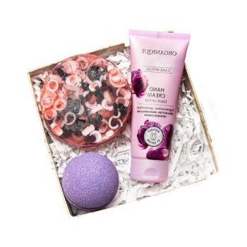 Set cosmetic cadou Winter Flower, Organique - sapun 100g + crema maini 70ml + bila baie 70g