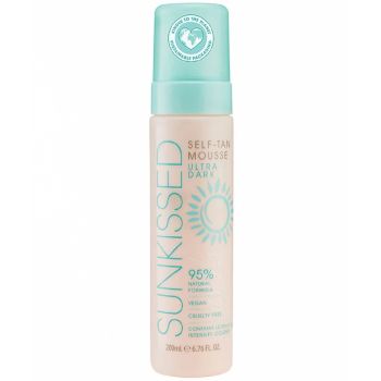 Spuma Autobronzanta Profesionala Sunkissed Self-tan, Ultra Dark, 95% Ingrediente Naturale, 200 ml