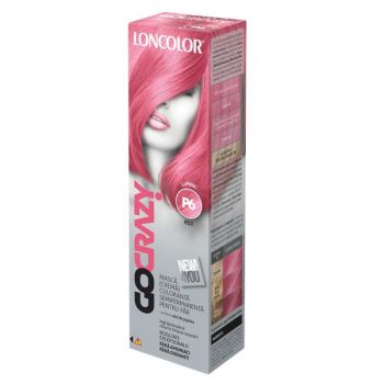 Masca Crema Coloranta Semipermanenta pentru Par Loncolor GoCrazy, nuanta P6 GoPink, 100 ml