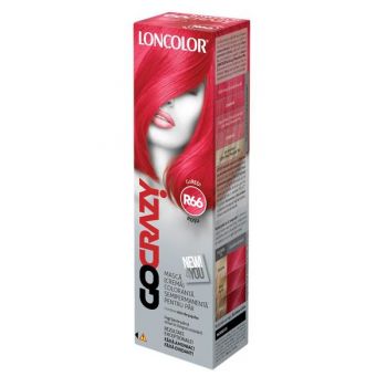 Masca Crema Coloranta Semipermanenta pentru Par Loncolor GoCrazy, nuanta R66 GoRed, 100 ml