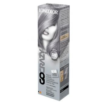 Masca Crema Coloranta Semipermanenta pentru Par Loncolor GoCrazy, nuanta S12 GoSilver, 100 ml