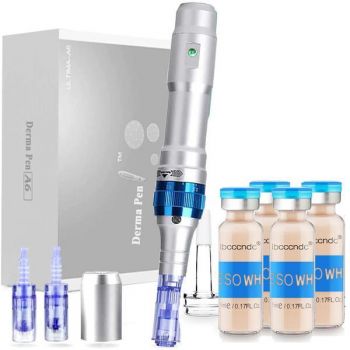 Set 10 fiole tratament facial BB-Glow Meso + Derma Pen, Serum MakeUp Dermawhite Nutritie si Tonifiere, White BB-Cream Microneedeling Dr.Pen,10x5ml