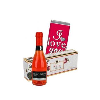 Set cadou „The Luxury Olivos Soap and Spruzzino Piccolo „ ( sapun 3x100g + ciocolata 100g + vin 0.2 L )