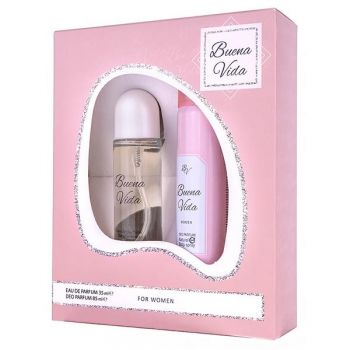Set Cadou Lucky Buena Vida pentru Femei - Apa de Parfum 35ml + Parfum Deodorant 85ml
