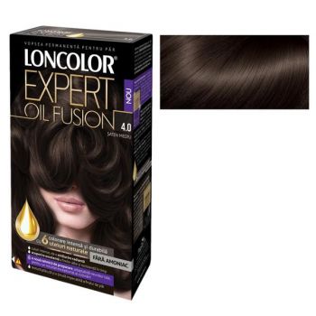 Vopsea de Par Permanenta Fara Amoniac Loncolor Expert Oil Fusion, nuanta 4.0 saten mediu de firma originala