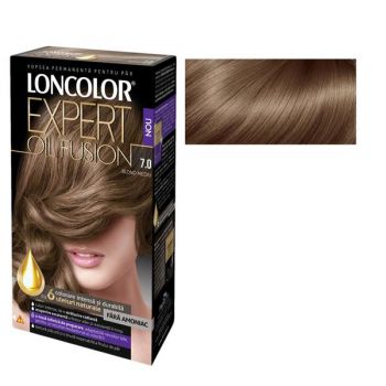 Vopsea de Par Permanenta Fara Amoniac Loncolor Expert Oil Fusion, nuanta 7.0 blond mediu de firma originala