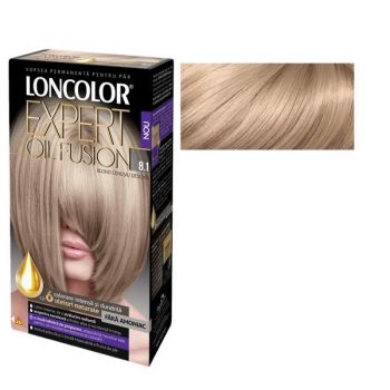 Vopsea de Par Permanenta Fara Amoniac Loncolor Expert Oil Fusion, nuanta 8.1 blond cenusiu deschis de firma originala