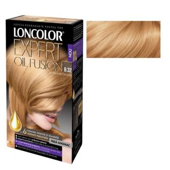 Vopsea de Par Permanenta Fara Amoniac Loncolor Expert Oil Fusion, nuanta 8.32 blond auriu deschis de firma originala