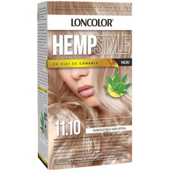 Vopsea Permanenta pentru Par Loncolor Expert HempStyle, nuanta 11.10 blond ultra deschis la reducere