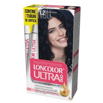 Vopsea Permanenta pentru Par Loncolor Ultra Max, nuanta 1.2 negru albastru la reducere