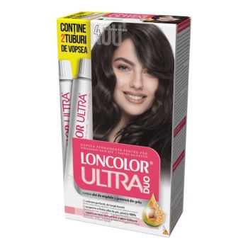 Vopsea Permanenta pentru Par Loncolor Ultra Max, nuanta 4 castaniu mediu