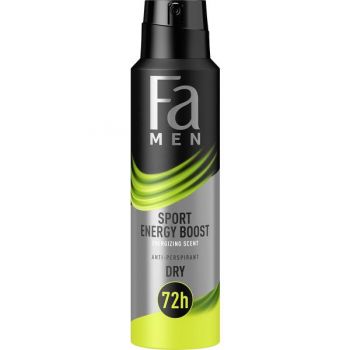 Deodorant Spray Antiperspirant Dry pentru Barbati - Fa Men Sport Energy Boost, 150 ml