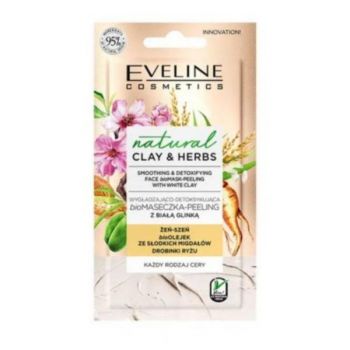 Masca de fata, Eveline Cosmetics, Natural Clay & Herbs, Smoothing & Detoxifying, 8 ml
