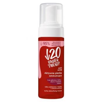 Spuma activa detoxifianta Under20 cu acid glicolic, zmeura, mure, capsuni si betaina, 150ml Spuma activa detoxifianta Under20 cu acid glicolic, zmeura, mure, capsuni si betaina, 150ml
