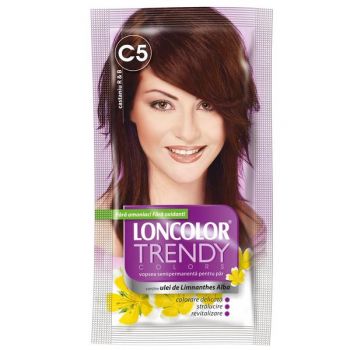 Vopsea Semipermanenta Loncolor Trendy Colors, nuanta C5 castaniu R & B, 2x 25 ml de firma originala