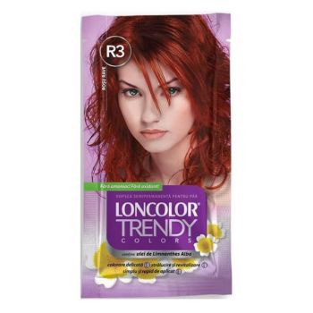 Vopsea Semipermanenta Loncolor Trendy Colors, nuanta R3 rosu rave, 2x 25 ml Vopsea Semipermanenta Loncolor Trendy Colors, nuanta R3 rosu rave, 2x 25 ml