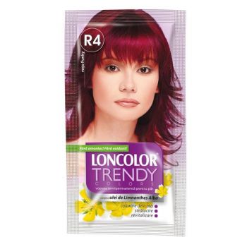 Vopsea Semipermanenta Loncolor Trendy Colors, nuanta R4 rosu funky, 2x 25 ml de firma originala