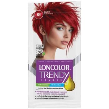 Vopsea Semipermanenta Loncolor Trendy Colors, nuanta R6 rosu techno, 2x 25 ml