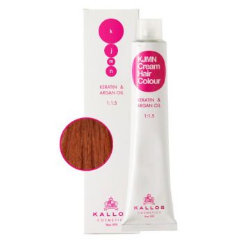 Vopsea Permanenta - Blond Mediu cu Nuanta de Aramiu - Kallos KJMN Cream Hair Colour nuanta 7.4 Medium Copper Blond 100ml ieftina