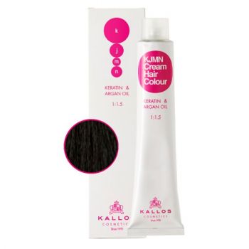 Vopsea Permanenta - Negru - Kallos KJMN Cream Hair Colour nuanta 1.0 Black 100ml ieftina