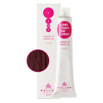 Vopsea Permanenta - Saten Deschis cu Nunata de Violet - Kallos KJMN Cream Hair Colour nuanta 5.20 Light Violet Brown 100ml ieftina