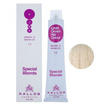 Vopsea Permanenta - Ultra Blond Perlat Special - Kallos KJMN Cream Hair Colour Special Blonds nuanta 12.8 Special Ultra Pearl Blond 100ml ieftina