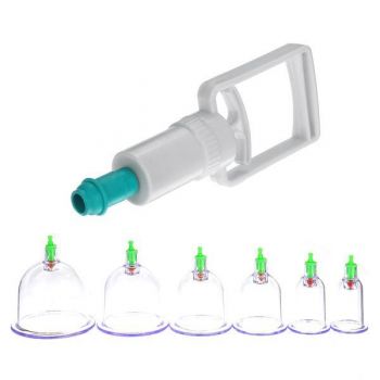 Aparat Body Cupping Masaj Totulperfect, Remediu natural, set de 6 ventuze medicinale cu vacuum, Aticelilitic, drenaj Limfatic, Slabire Vass de firma originala