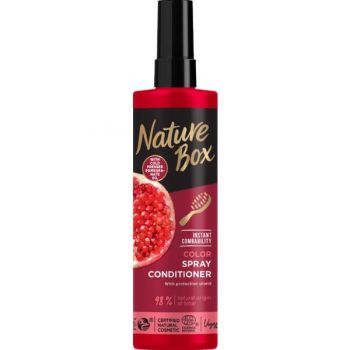 Balsam Spray pentru Par Vopsit cu Ulei de Rodie Presat la Rece - Nature Box Color Spray Conditioner with Cold Pressed Pomegranate Oil, 200 ml