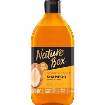 Sampon Nutritiv cu Ulei de Argan Presat la Rece - Nature Box Nourishment Shampoo with Cold Pressed Argan Oil, 385 ml la reducere