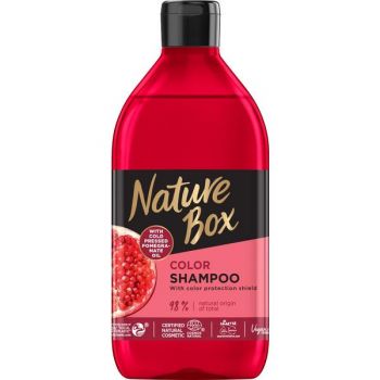 Sampon pentru Par Vopsit cu Ulei de Rodie Presat la Rece - Nature Box Color Shampoo with Cold Pressed Pomegranate Oil, 385 ml