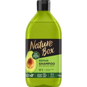 Sampon Reparator pentru Par Deteriorat cu Ulei de Avocado Presat la Rece - Nature Box Repair Shampoo with Cold Pressed Avocado Oil, 385 ml