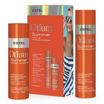 Set cadou cu filtru UV pentru par Estel Optium Summer (Sampon 250 ml, balsam 200 ml)