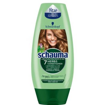 Balsam cu 7 Plante pentru Par Normal Spre Gras - Schwarzkopf Schauma 7 Herbs Conditioner for Normal to Grasy Hair, 200 ml