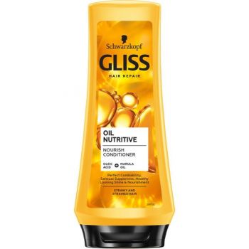 Balsam Nutritiv pentru Par Stresat si Agasat - Schwarzkopf Gliss Hair Repair Oil Nutritive Nourish Conditioner for Strawy and Strained Hair, 200 ml ieftin