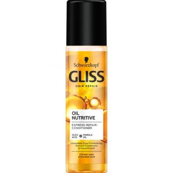 Balsam Spray Nutritiv pentru Par Stresat si Agasat - Schwarzkopf Gliss Hair Repair Oil Nutritive Express-Repair-Conditioner for Strawy and Strained Hair, 200 ml