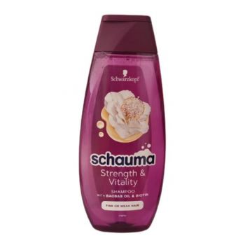 Sampon Fortifiant pentru Par Fin sau Fragil - Schwarzkopf Schauma Strength & Vitality Shampoo for Fine or Weak Hair, 400 ml