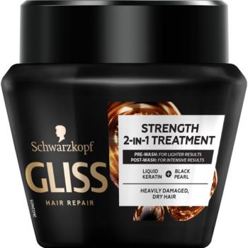 Tratament- Masca Fortifiant 2 in 1 pentru Parul Foarte Deteriorat sau Uscat - Schwarzkopf Gliss Hair Repair Strenght 2-in-1 Treatment for Heavily Damaged, Dry Hair, 300 ml