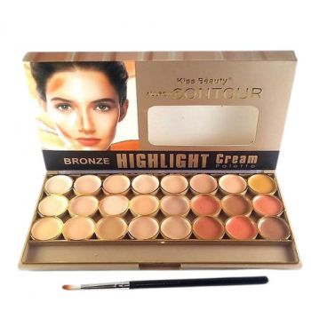 Paleta Contur, Kiss Beauty, Bronze Highlight Cream Palette, 1