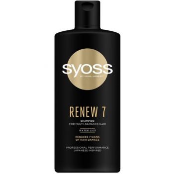 Sampon Regenerant pentru Par Foarte Deteriorat - Syoss Professional Performance Japanese Inspired Renew 7 Sampoo for Multi-damaged Hair, 440 ml