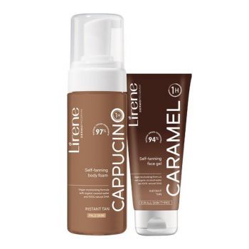 Set cadou pentru un Bronz Perfect ( Spuma autobronzanta Cappucino, 150ml + Gel facial autobronzant Caramel, 75ml )