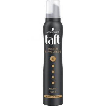 Spuma Modelatoare pentru Textura cu Fixare Foarte Puternica - Schwarzkopf Taft Power & Fullness Mousse Hold 5, 200 ml