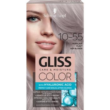 Vopsea de Par Permanenta cu Acid Hialuronic - Schwarzkopf Gliss Color Care & Moisture with Hyaluronic Acid, nuanta 10-55 Ash Blonde