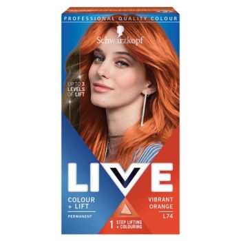 Vopsea de Par Permanenta - Schwarzkopf Live Color +Lift Permanent, nuanta L74 Vibrant Orange de firma originala