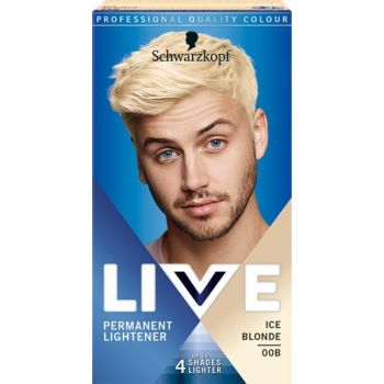 Decolorant Permanenta pentru Barbati - Schwarzkopf Live Permanent Lightener, nuanta 00B Blonde Ice