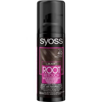 Spray pentru Vopsirea Temporara a Radacinilor - Schwarzkopf Syoss Black Root Retouch Cover Spray, negru, 120 ml de firma original