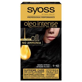 Vopsea de Par Demi-permanenta - Syoss Professional Performance Oleo Intense Permanent Oil Color, nuanta 1-10 Negru Intens ieftina