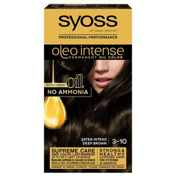 Vopsea de Par Demi-permanenta - Syoss Professional Performance Oleo Intense Permanent Oil Color, nuanta 3-10 Saten Intens