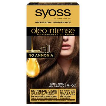 Vopsea de Par Demi-permanenta - Syoss Professional Performance Oleo Intense Permanent Oil Color, nuanta 4-60 Saten Auriu la reducere