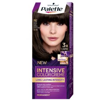 Vopsea de Par Permanenta - Schwarzkopf Palette Intensive Color Creme Long-Lasting Intensity Permanent, nuanta 3-0 (N2) Saten Inchis