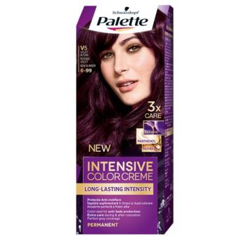 Vopsea de Par Permanenta - Schwarzkopf Palette Intensive Color Creme Long-Lasting Intensity Permanent, nuanta 6-99 (V5) Violet Intens de firma originala